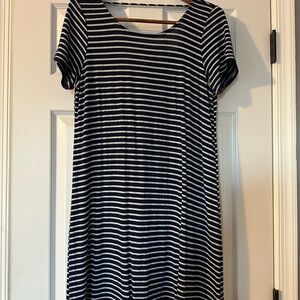 Striped Navy Blue and White Dress